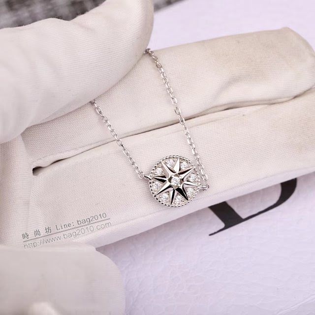 Dior飾品 迪奧經典熱銷款925純銀羅盤玫瑰雙面滿鑽款手鏈  zgd1468